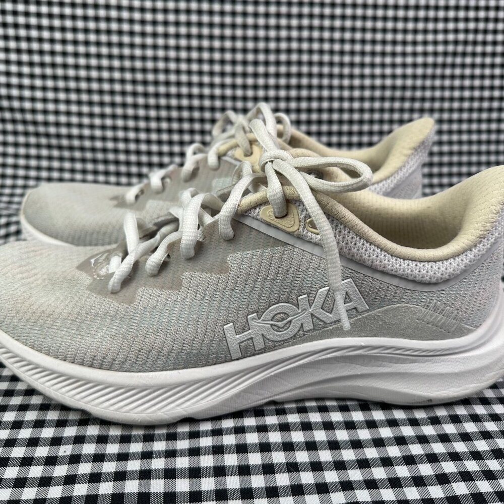 Hoka Solimar Women's White Grey Sneaker Workout Walking Athletic Shoe 7.5 B - Picture 4 of 6